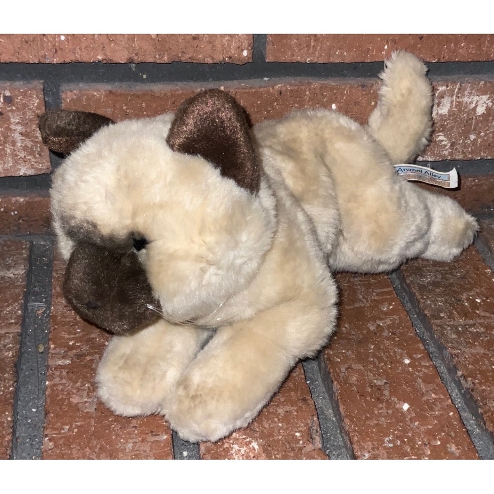 Vintage Animal Alley Siamese Cat Plush Stuffed Animal Cream Brown Toys R Us